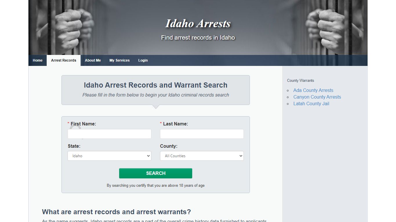 Idaho Arrest Records and Warrants Search - Idaho Arrests